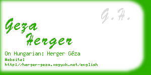 geza herger business card